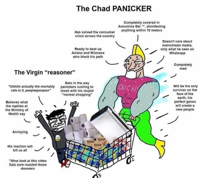 The Virgin reasoner v. THE CHAD PANICKER | Virgin vs. Chad | Know Your  Meme