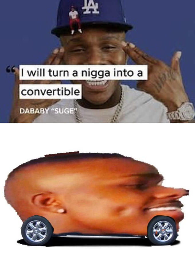 研 I will turn a nigga into a convertible DABABY SUGE Watch Muscle Gesture Cap Baseball cap