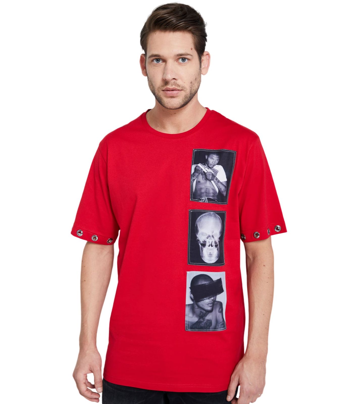 JEREMY MEEKS Adone Men´s Short Sleeve Shirt Summer Shirt Red