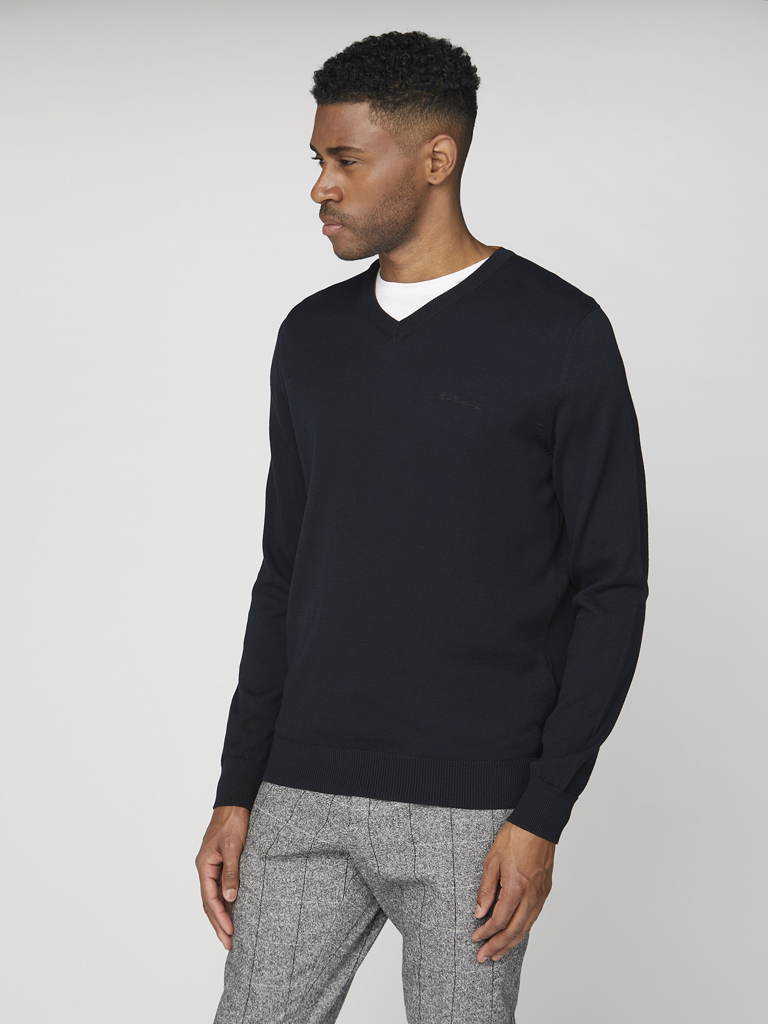 Men's Black V Neck Sweatshirt | Ben Sherman | Est 1963