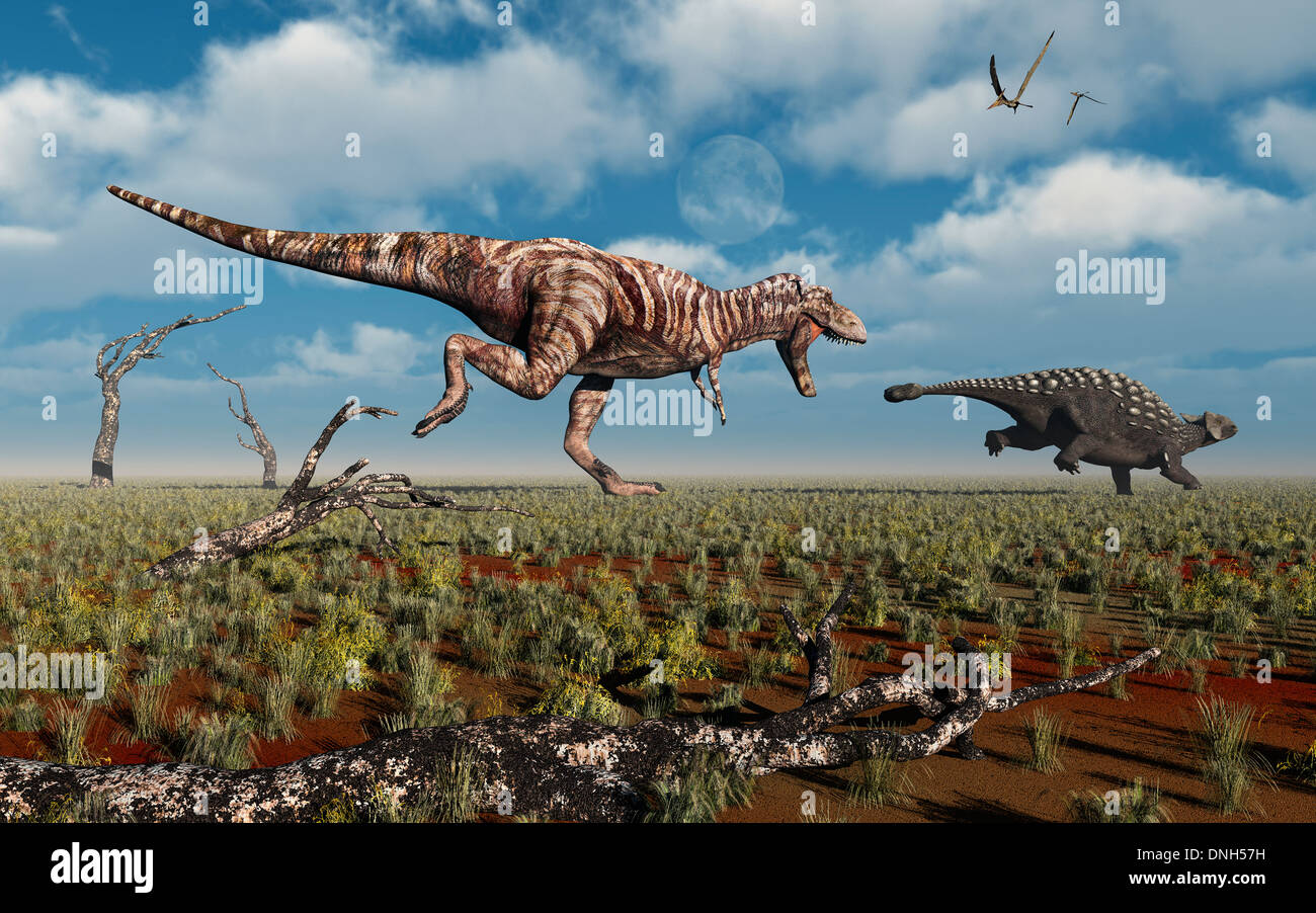 a-trex-giving-chase-to-an-ankylosaurus-DNH57H.jpg