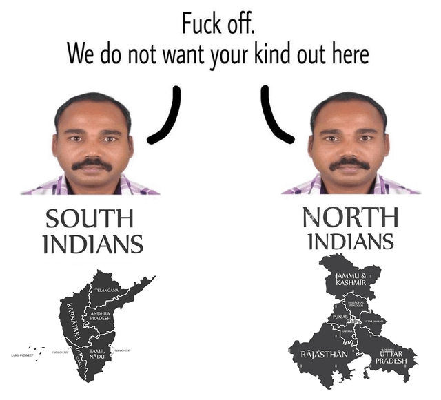 Are you really Indian if you don't hate people who look exactly like you  but from the other side of the country? : r/IndianDankMemes