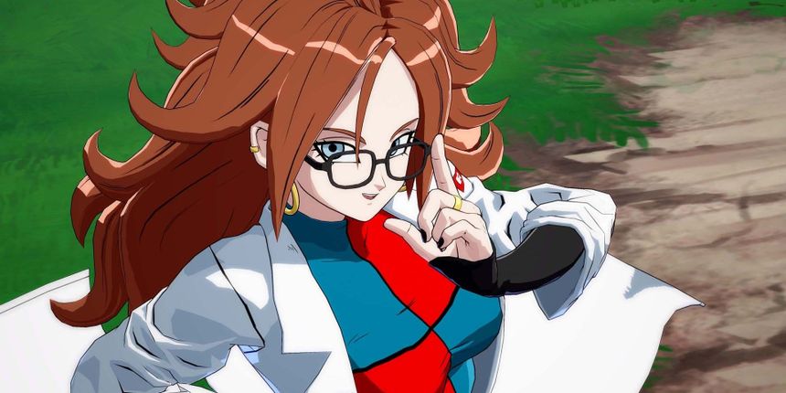 Android 21 (Lab Coat) as she appears in Dragon Ball FighterZ