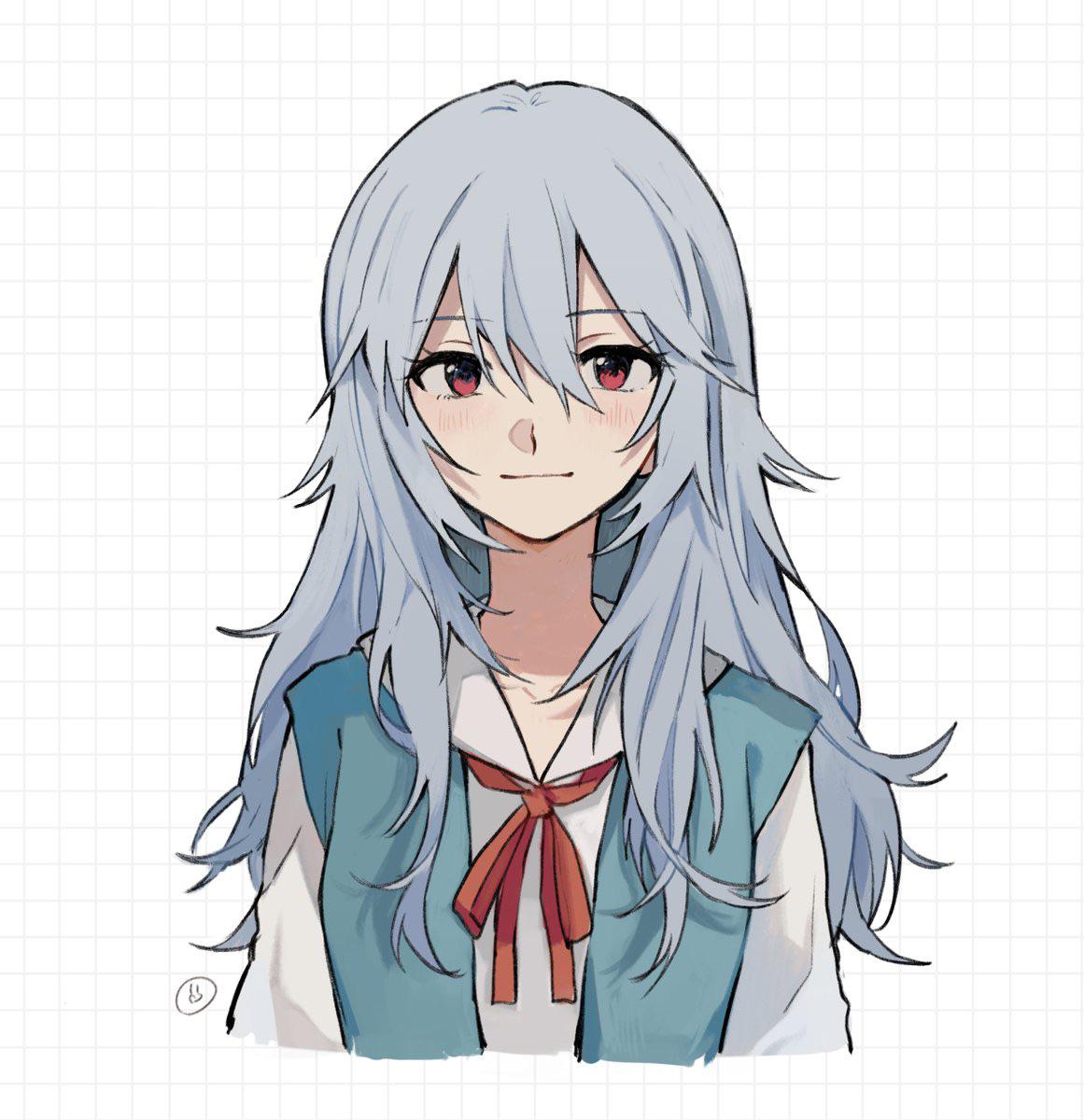 Long Hair Rei by (@uni_520) : r/evangelion