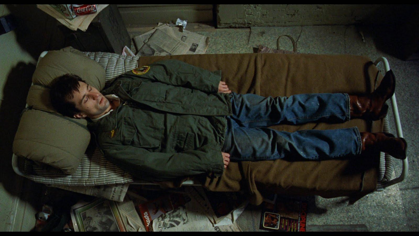 In Taxi Driver (1976), a few references are made of Travis Bickle's service  in the armed forces: when asking for a job, he says he was a marine; his  green M-65 field