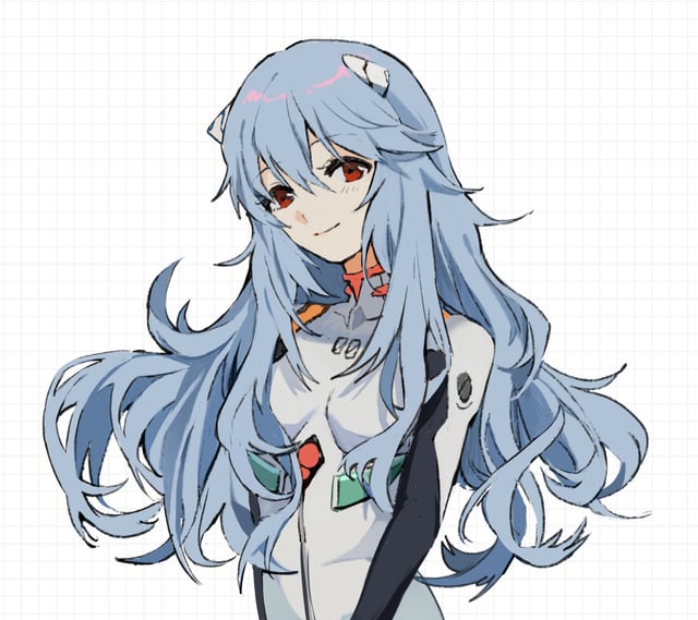 Cute Long Hair Rei <3 by @uni_520 : r/evangelion