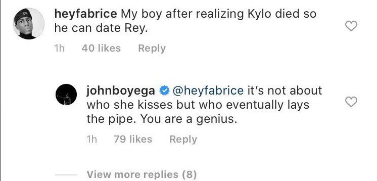 crazy ass moments in star wars history on X: John Boyega on Rey's romantic  life post-TROS (2019) https://t.co/8YNaVWcHeH / X