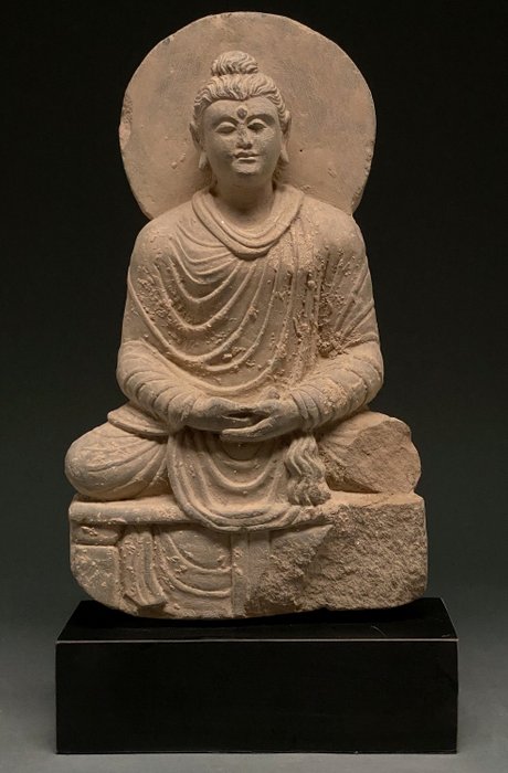 Gandhara Schist Buddha with Halo - Catawiki