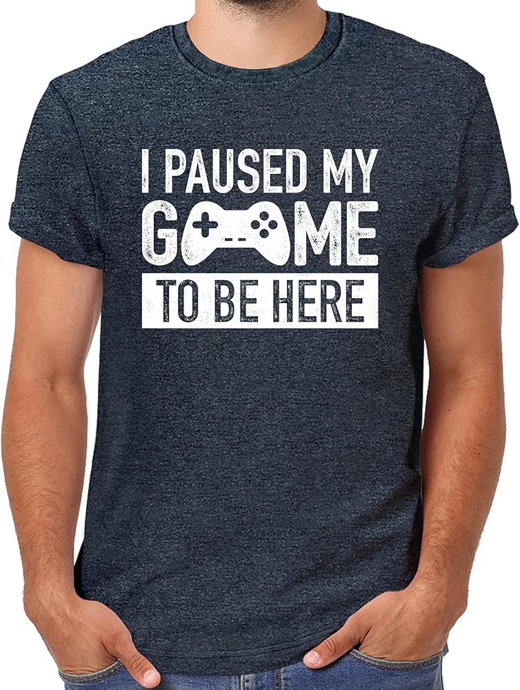 Comfiv I Paused My Game to Be Here t Shirt Gamer Gifts for Men Gaming Funny  Graphic Tees - Black - S : Amazon.co.uk: Fashion