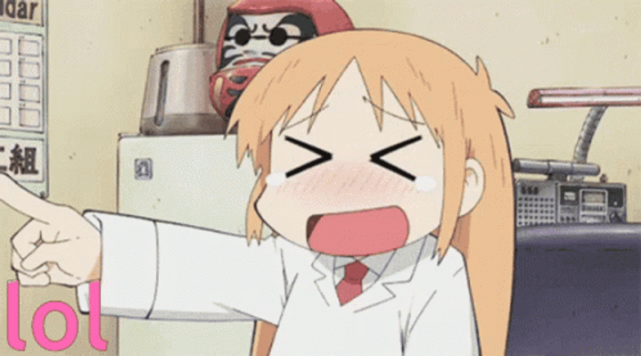 Laughing Cartoon Lol Pointing Anime Girl GIF | GIFDB.com
