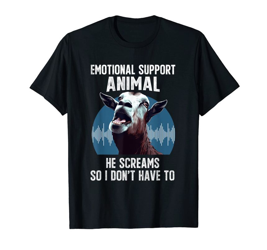 Screaming Goat Emotional Support Animal Goat Owner Raiser T-Shirt