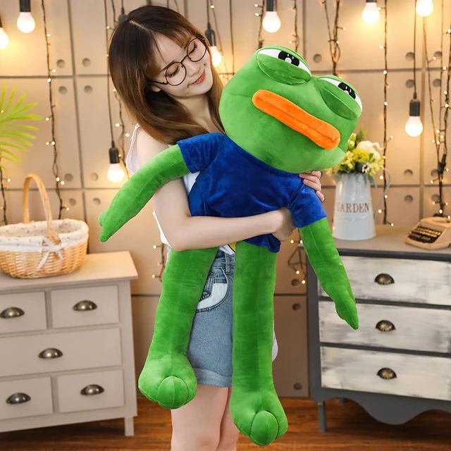 50-90cm Große Größe Pepe Die Frosch Meme Sammlung Traurig Frosch Fühlt Sich Gute Mann Plüsch Spielzeug Weiche Angefüllte tier Puppen Geschenk