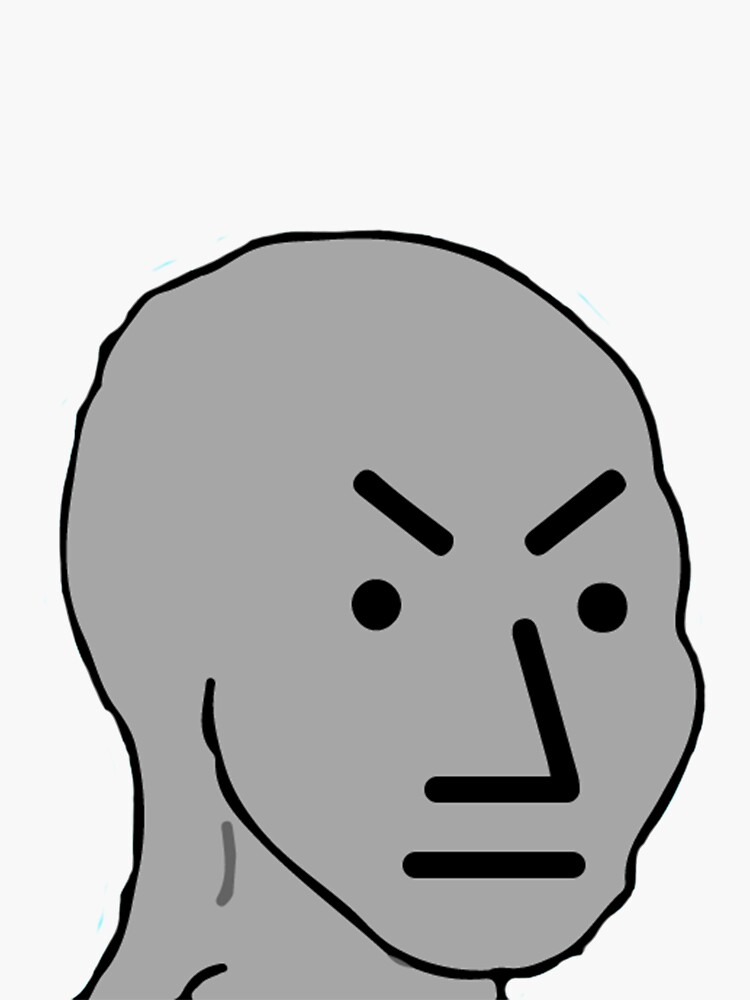 Angry NPC Sticker for Sale by Reboot Designs | Redbubble