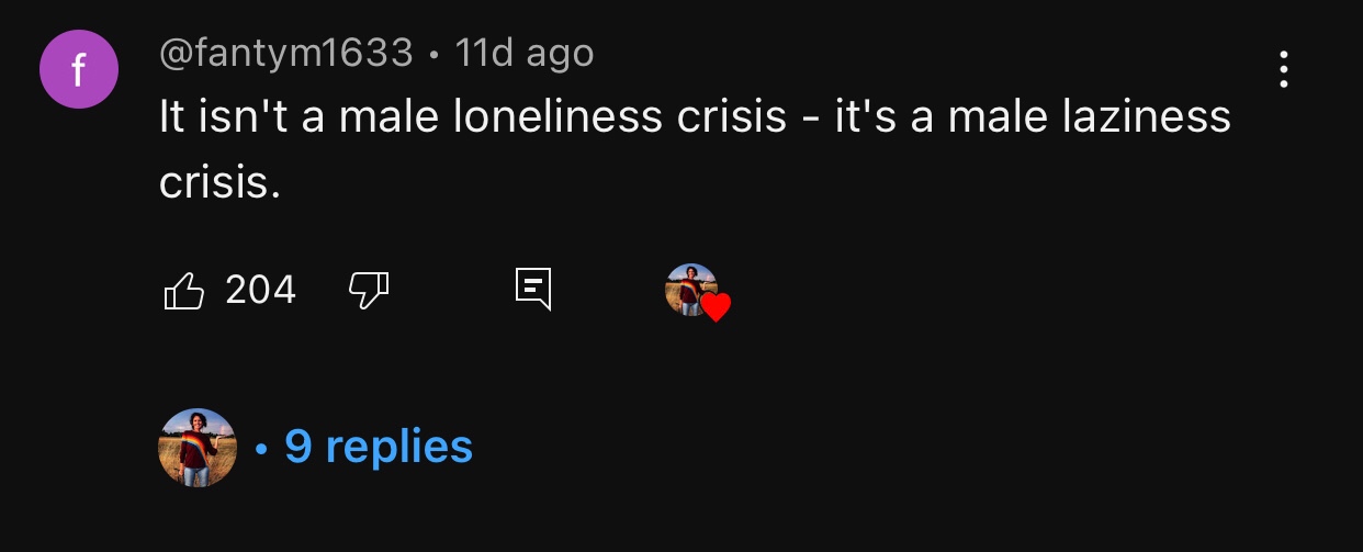 Textbook r/inceltear mentality