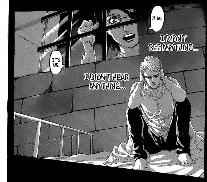 Hange's been turned into a titan, but Jean is still in denial about it :  r/titanfolk