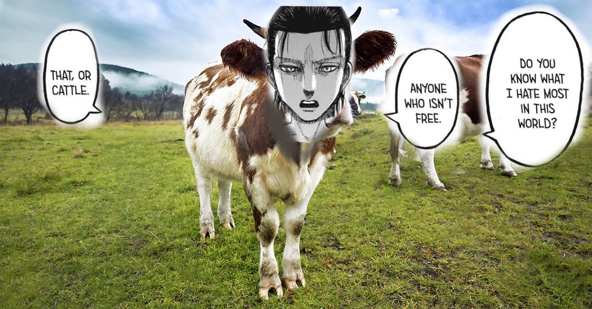 Skathy على X: Eren hates cattle, cattle should fear him #erenisacow  https://t.co/JSvhdRI2q5 / X