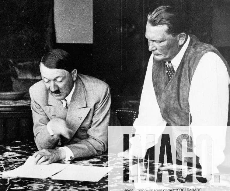 June 15, 1937 - Berlin, Germany - ADOLF HITLER and HERMANN GOERING, founder  of the Gestapo. Adolf