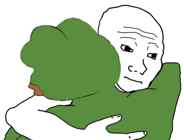 Feels Bad Man and Pepe hug | Feels Bad Man / Sad Frog | Know Your Meme