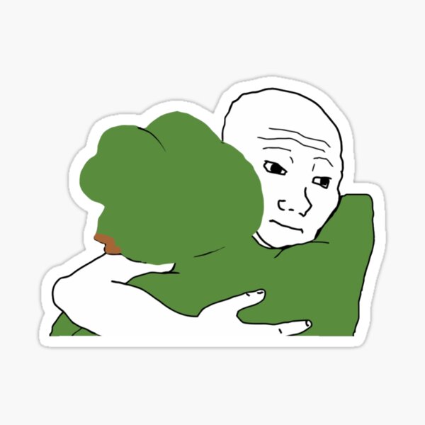 Wojak Pepe Hug meme Sticker for Sale by 1Zaners | Redbubble