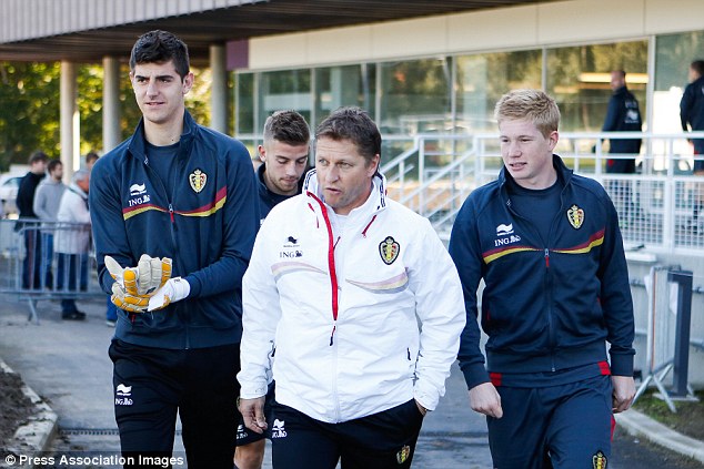 Courtois (left) and De Bruyne (right) are believed to have patched up their differences after the incident