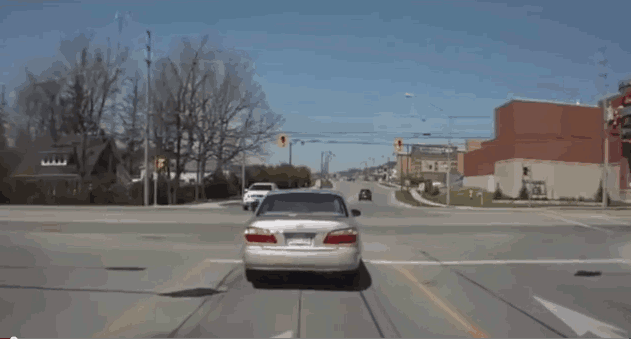 GIF intersection car crash - animated GIF on GIFER