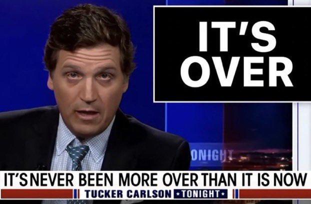 IT'S OVER ONIGHT IT'S NEVER BEEN MORE OVER THAN IT IS NOW III TUCKER CARLSON TONIGHT. News Tie Font