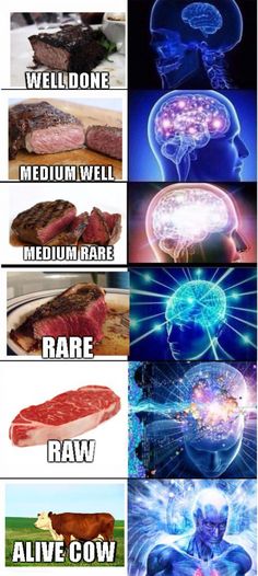Image result for expanding brain raw meat diet meme