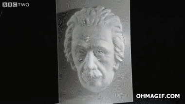 The Hollow-Face Illusion. Seen here with an Einstein mask, the ...