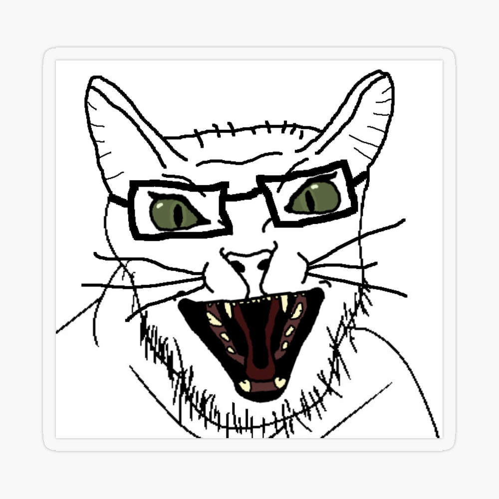 Cat wojak Sticker for Sale by seller23 | Redbubble