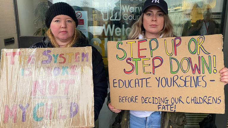 Furious parents protested over the out-dated and offensive comments
