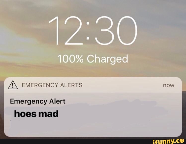 A Emergency Alert hoes mad - iFunny :)