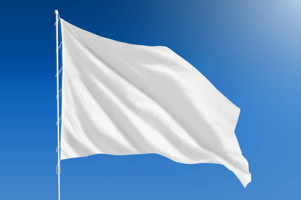 white-flag-on-clear-blue-sky-picture-id668711398
