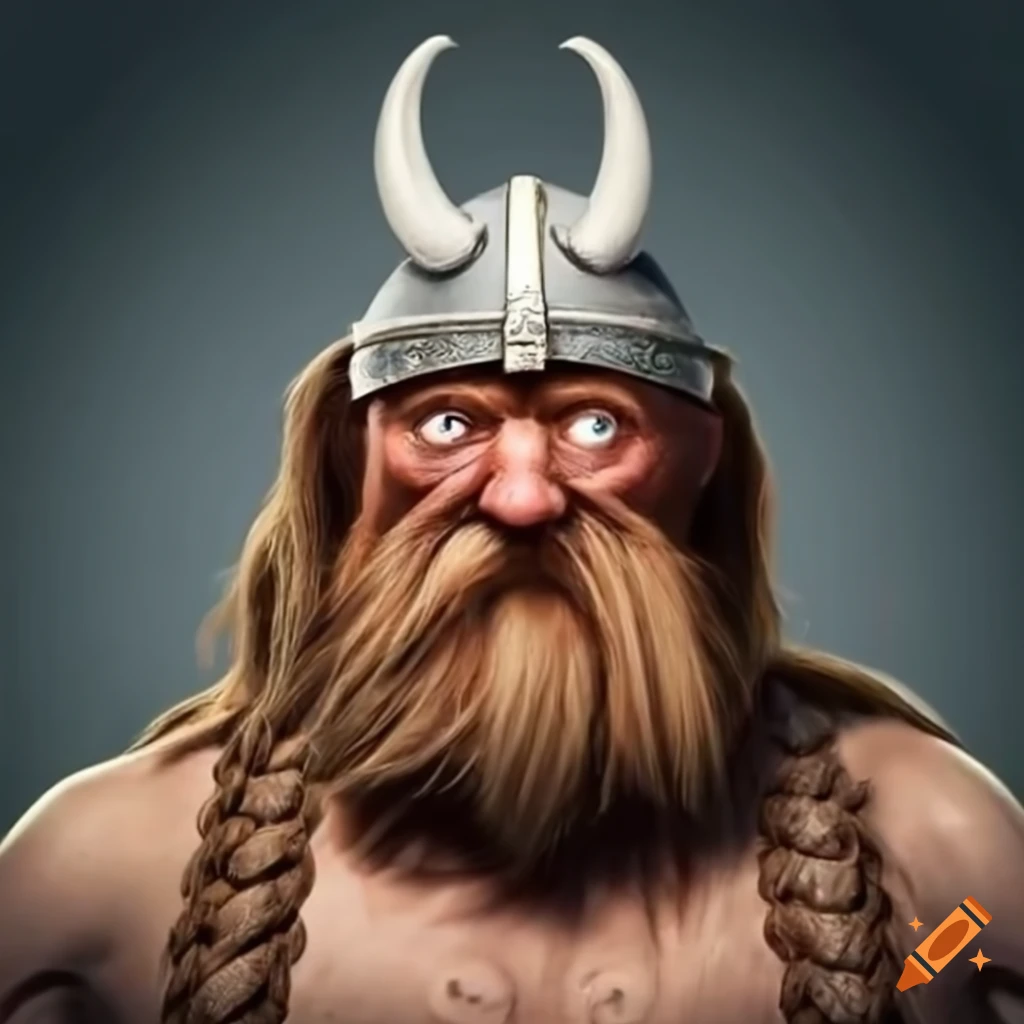 Funny image of a middle-aged viking man on Craiyon