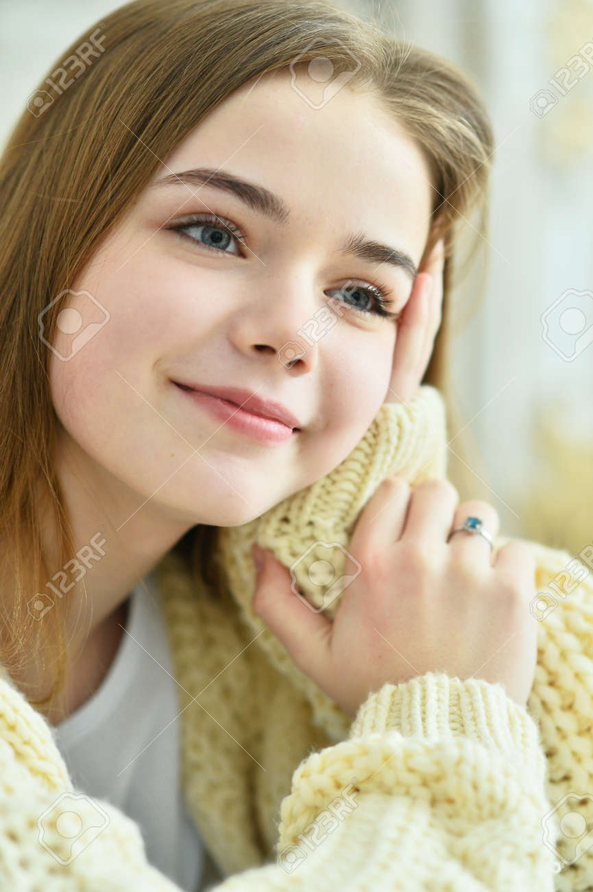 Close Up Portrait Of Beautiful Teen Girl Stock Photo, Picture And Royalty  Free Image. Image 125231450.