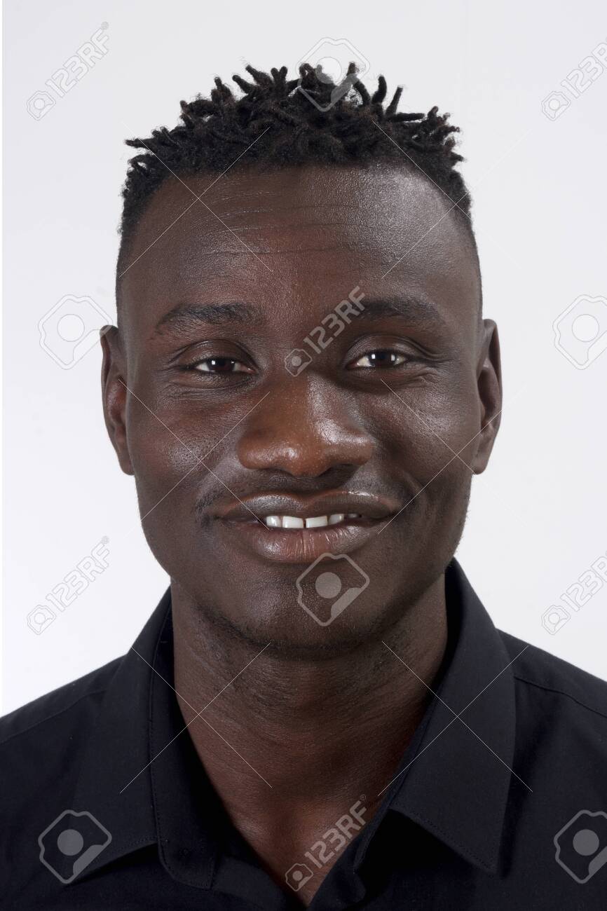Portrait Of A African Man Face,on White Background Stock Photo, Picture And  Royalty Free Image. Image 126208590.