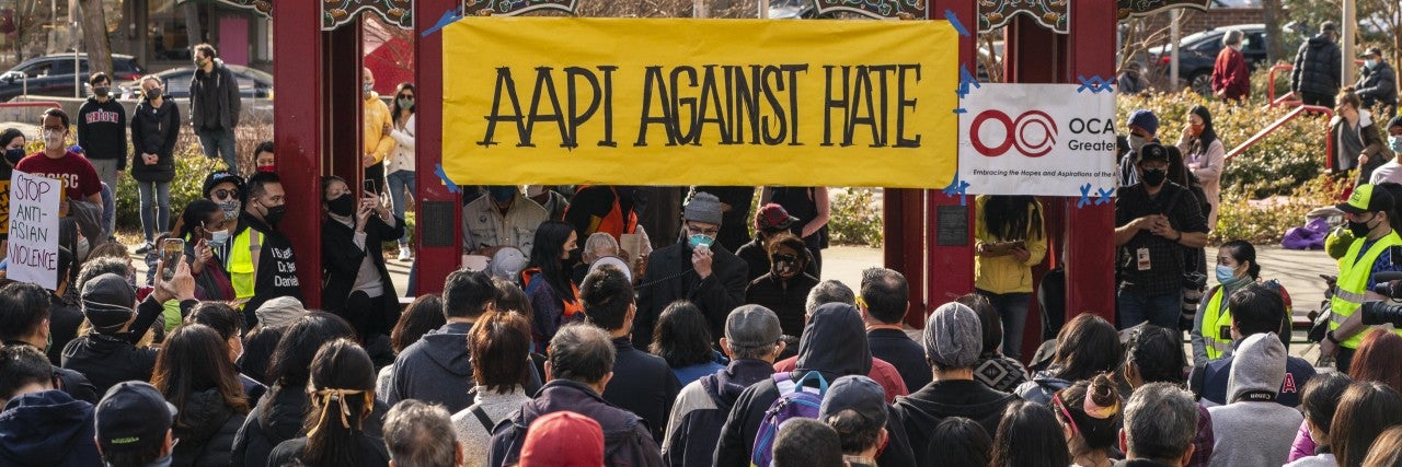 Sign saying AAPI against hate